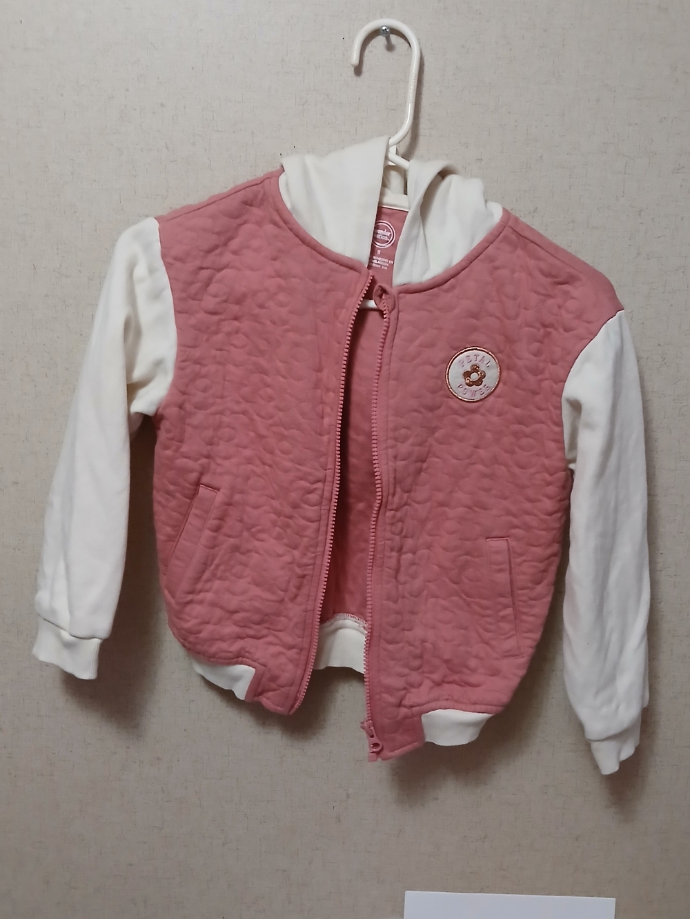 wonder nation Pink and White Quilted Hooded Jacket